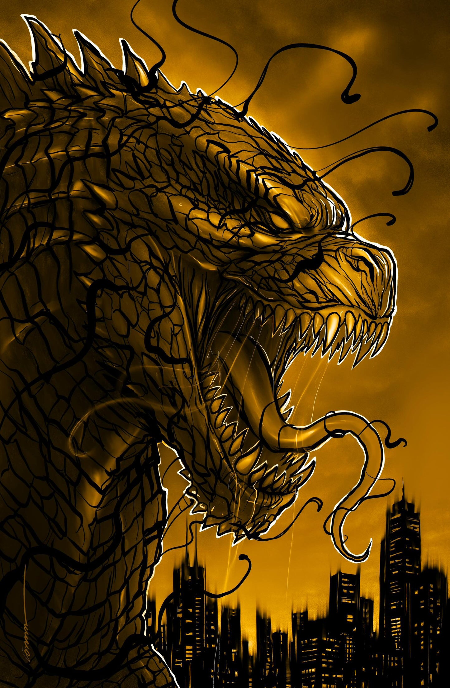 (KAIJU CARDSTOCK) KAIJU VS KONG-LIMITED- COVER BY GORKEM DEMIR(C2E2 EXCLUSIVE)