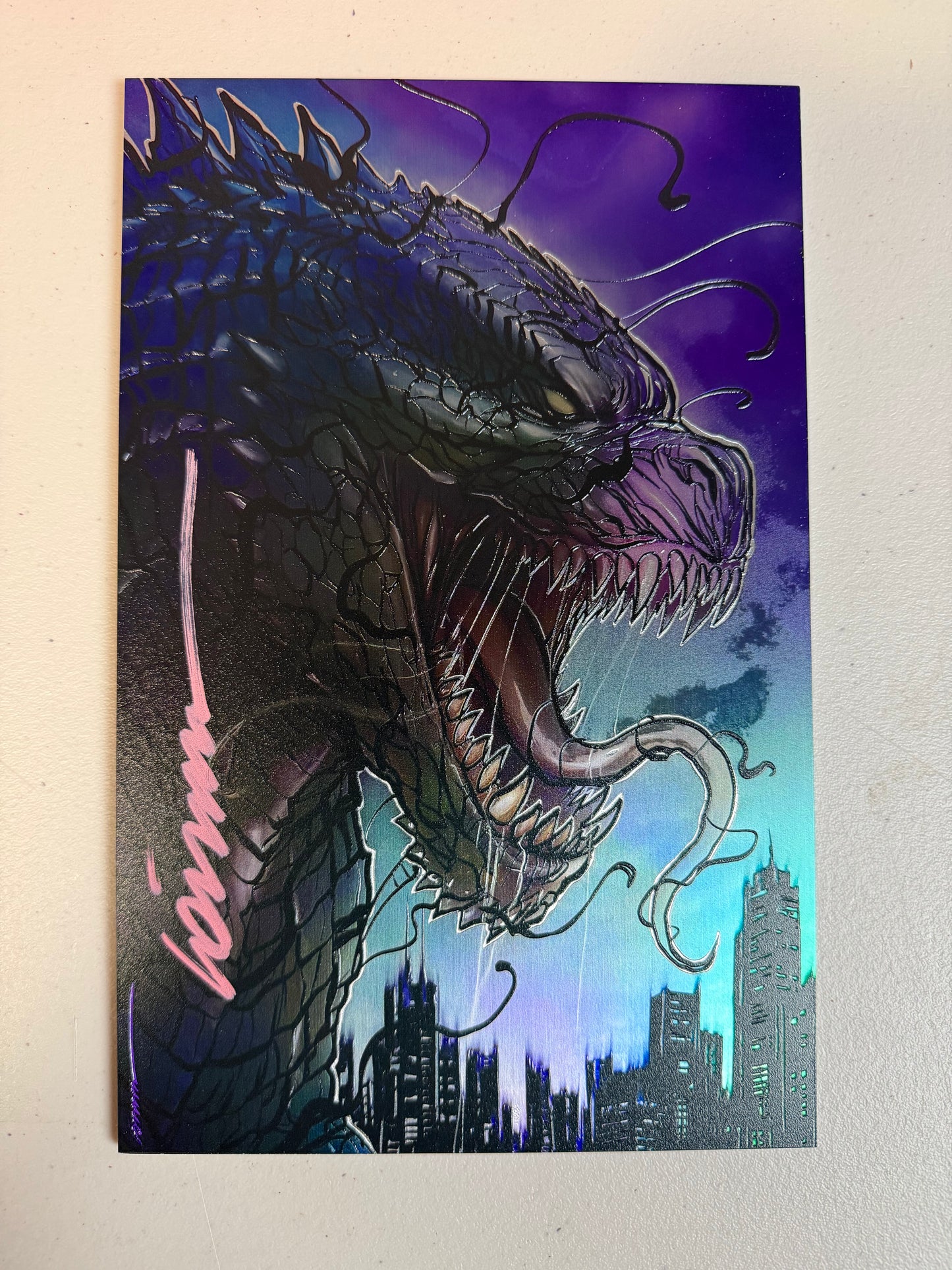 Signed (KAIJU METAL) KAIJU VS KONG-LIMITED- COVER BY GORKEM DEMIR(C2E2 EXCLUSIVE)