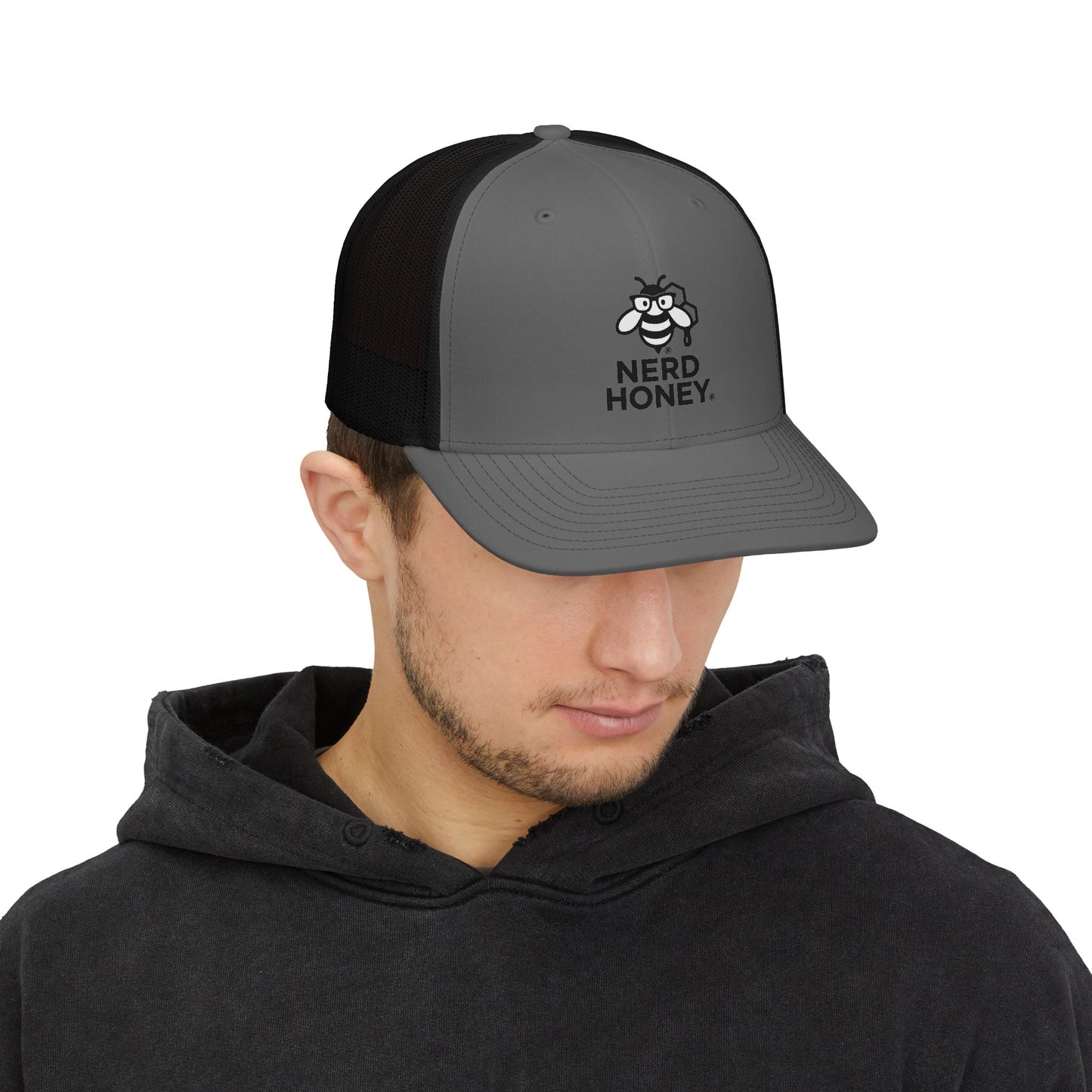 Trucker Cap — 'Nerd Honey' Bee Logo Snapback