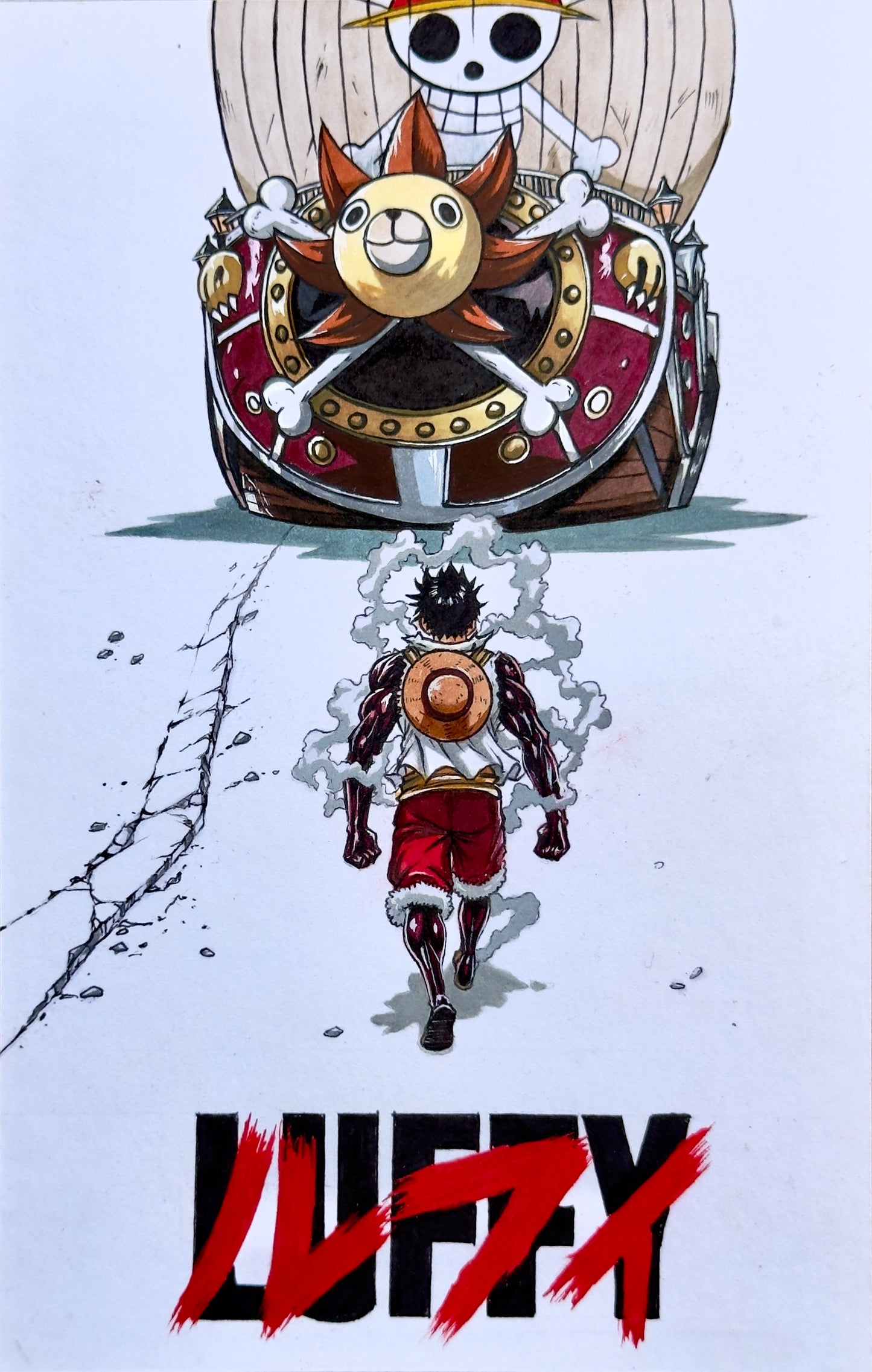 PRE-SALE: Luffy: Akira Homage – Anime Expo Nerd Honey Exclusive Drop 🎨 Original Artwork by Shehzan Qureshii 🔥 Limited Print Run Exclusive