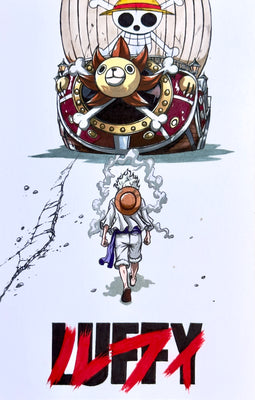 PRE-SALE: Luffy: Akira Homage – Anime Expo Nerd Honey Exclusive Drop 🎨 Original Artwork by Shehzan Qureshii 🔥 Limited Print Run Exclusive