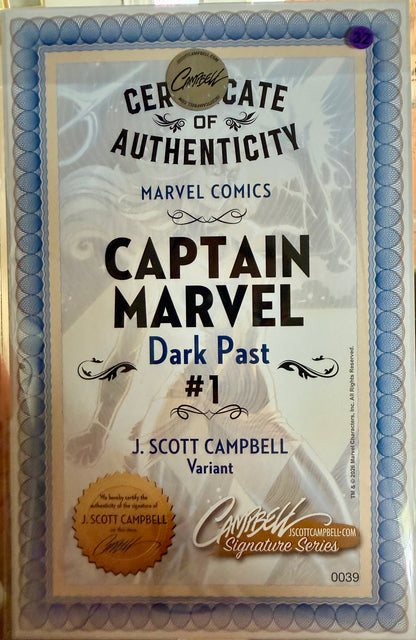 CAPTAIN MARVEL: DARK PAST #1
VARIANT COVER BY J. SCOTT CMPBELL NM MARVEL COMICS 2026 | Signed