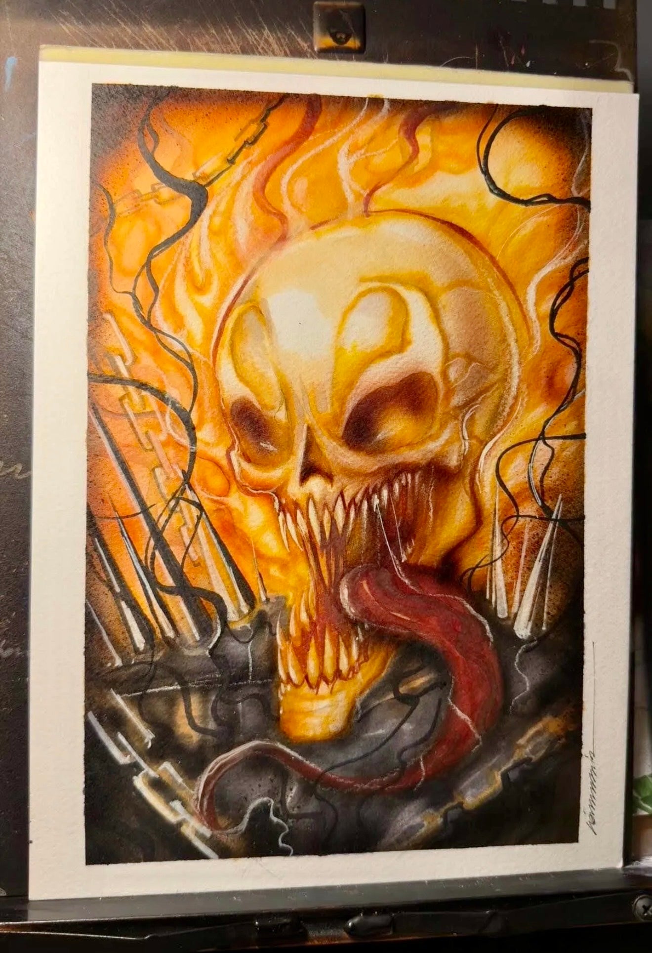 Venomized Ghost Rider Original Artwork by Görkem Demir | SDCC 2025 Nerd Honey Exclusive OA | Marvel Art